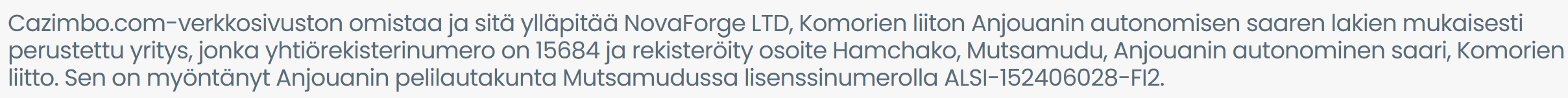 Cazimbo Turvallisuus ja lisenssit