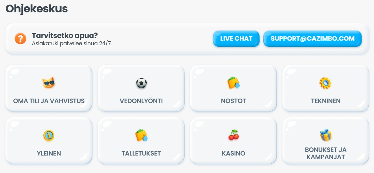 Cazimbo Asiakaspalvelu